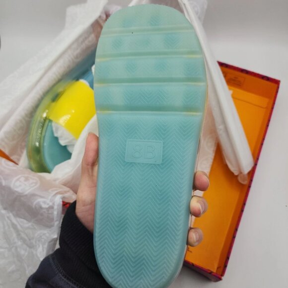 NEW Tory Burch Bubble Jelly Slides Slip on Sandals Women's Size 8 Light Blue - Picture 8 of 8
